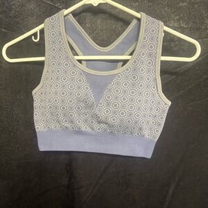 Women's Blue Patterned Sports Bra (Mono B)
